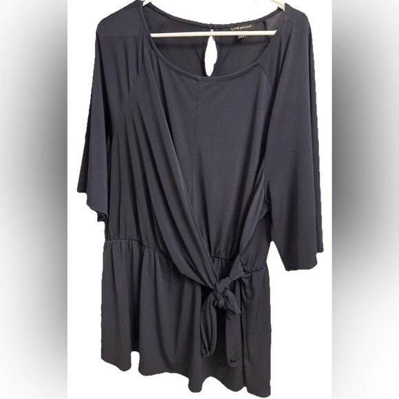 Lane Bryant Navy Blue Tie-Front Tunic Top (Size 18/20) - Picture 1 of 2